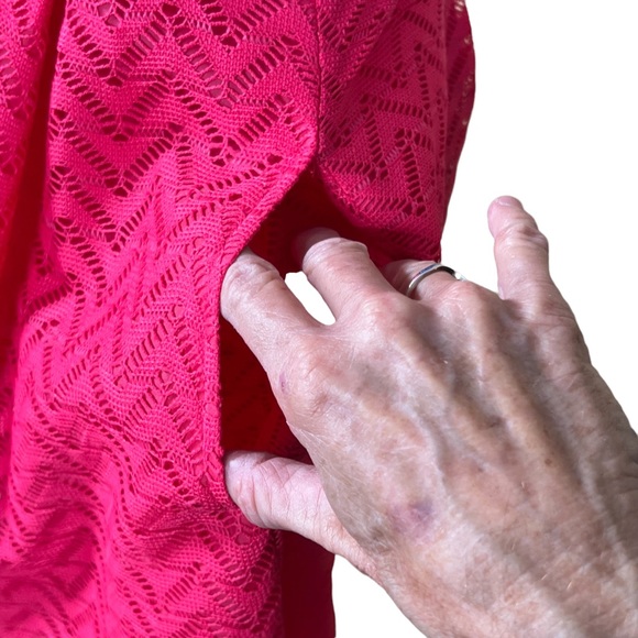 Nine West Textured Sheer Lace Chevron Fabric Over Solid Lining Dress Siz… - Picture 5 of 15